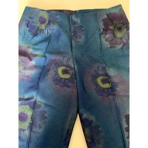 Talbots Women's M Blue Floral Vintage Streetwear Pants 32" Inseam